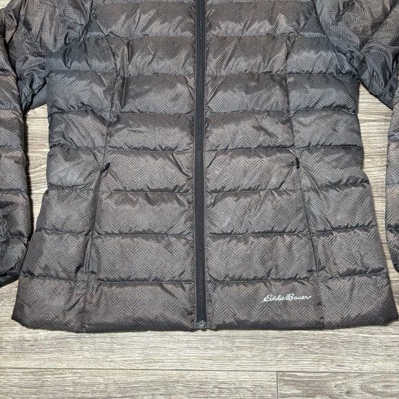 Eddie Bauer EB650 Down Jacket Womens M Brown Lightweight Puffer Hiking Travel - Picture 5 of 16